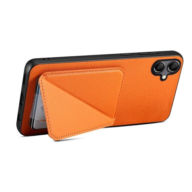 For Samsung Galaxy A33 Denior Imitation Calf Leather Back Phone Case with Holder(Orange) - Galaxy Phone Cases by Denior | Online Shopping UK | buy2fix