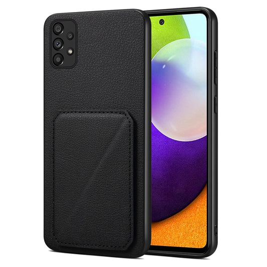 For Samsung Galaxy A52 5G / 4G / A52s Denior Imitation Calf Leather Back Phone Case with Holder(Black) - Galaxy Phone Cases by Denior | Online Shopping UK | buy2fix