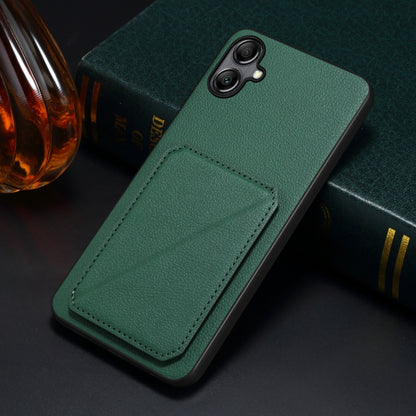 For Samsung Galaxy S21 FE 5G Denior Imitation Calf Leather Back Phone Case with Holder(Green) - Galaxy Phone Cases by Denior | Online Shopping UK | buy2fix