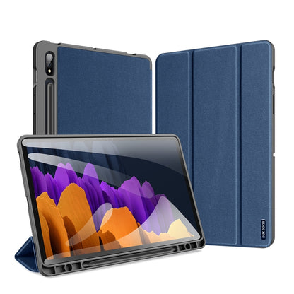 For Samsung Galaxy Tab S7 11 inch DUX DUCIS Domo Series Horizontal Flip Magnetic PU Leather Case with Three-folding Holder & Sleep / Wake-up Function & Pen Slot(Blue) - Other Galaxy Tab PC by DUX DUCIS | Online Shopping UK | buy2fix