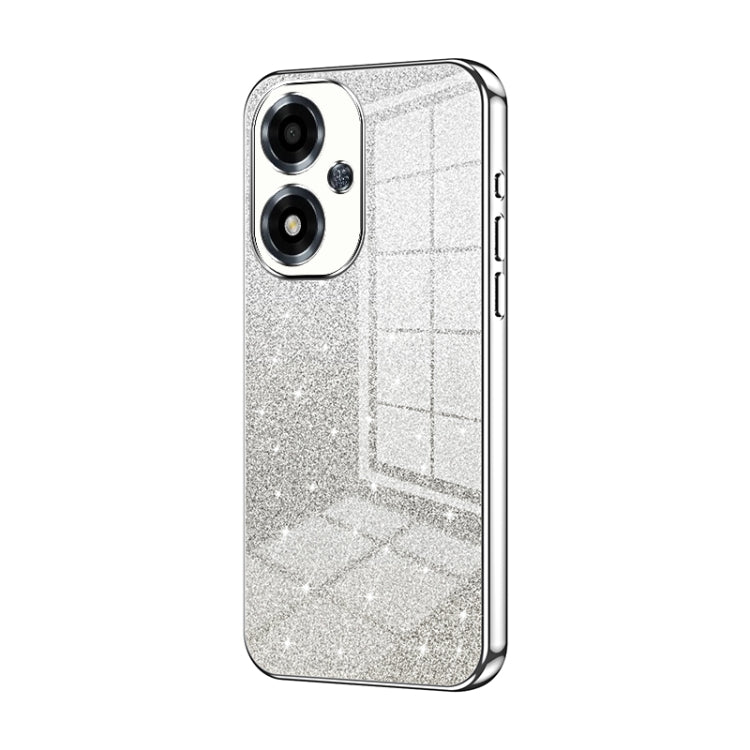 For OPPO A2m Gradient Glitter Powder Electroplated Phone Case(Silver) - OPPO Cases by buy2fix | Online Shopping UK | buy2fix