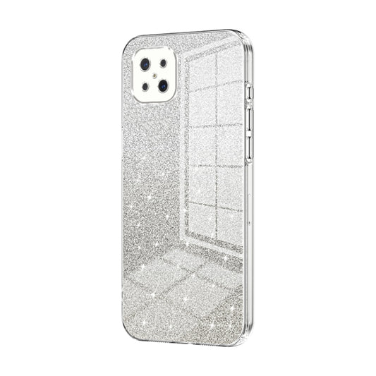 For OPPO A92s / Reno4 Z 5G Gradient Glitter Powder Electroplated Phone Case(Transparent) - OPPO Cases by buy2fix | Online Shopping UK | buy2fix