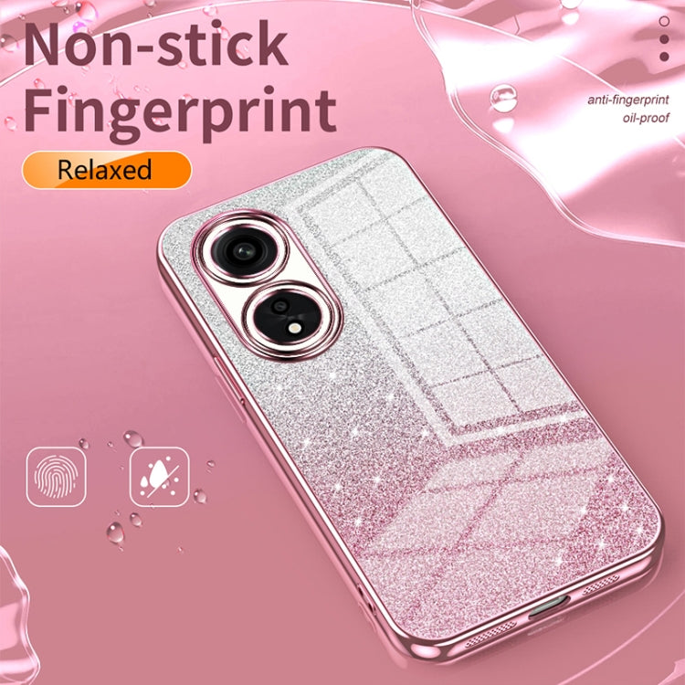 For OPPO Reno5 4G/5G / Reno5 K Gradient Glitter Powder Electroplated Phone Case(Gold) - OPPO Cases by buy2fix | Online Shopping UK | buy2fix