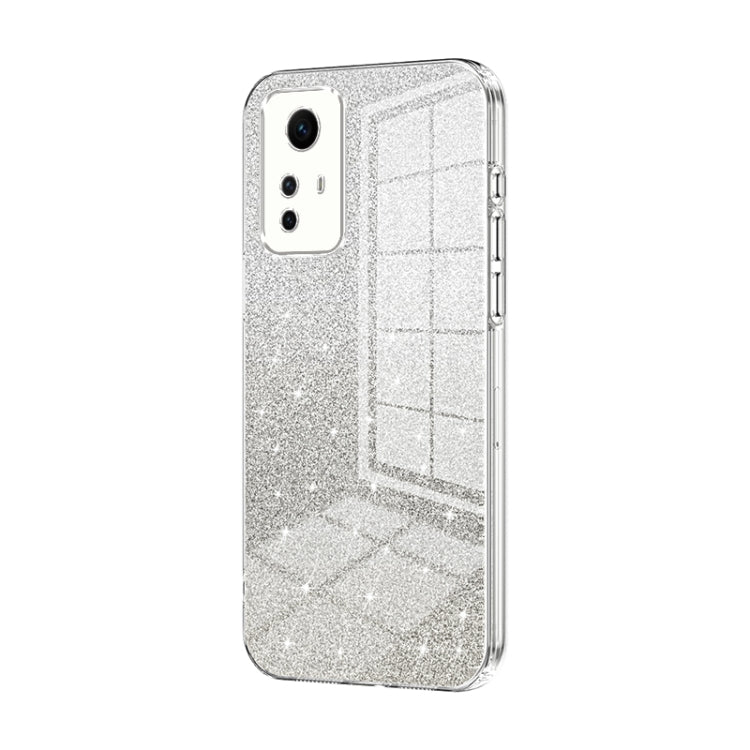 For Xiaomi Redmi Note 12S Gradient Glitter Powder Electroplated Phone Case(Transparent) - Xiaomi Cases by buy2fix | Online Shopping UK | buy2fix