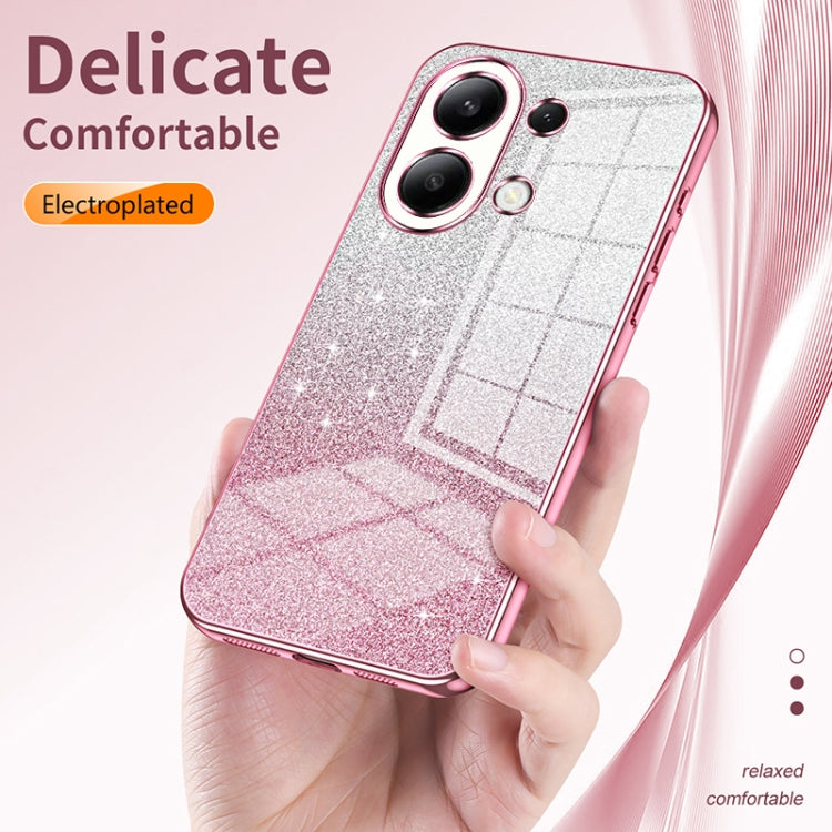 For Xiaomi Redmi Note 13 5G Gradient Glitter Powder Electroplated Phone Case(Purple) - Note 13 Cases by buy2fix | Online Shopping UK | buy2fix