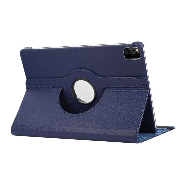 For Lenovo Tab M11 / Xiaoxin Pad 11 2024 360 Degree Rotation Litchi Texture Leather Tablet Case(Dark Blue) - Lenovo by buy2fix | Online Shopping UK | buy2fix