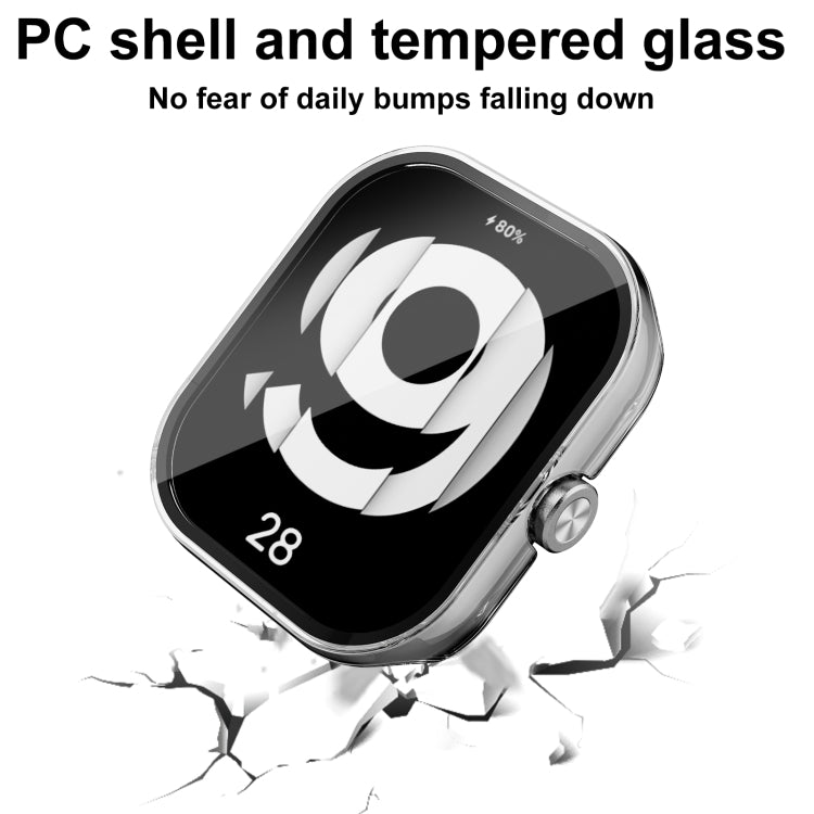 For Redmi Watch 4 PC + Tempered Glass Integrated Watch Protective Case(Transparent) - Watch Cases by buy2fix | Online Shopping UK | buy2fix