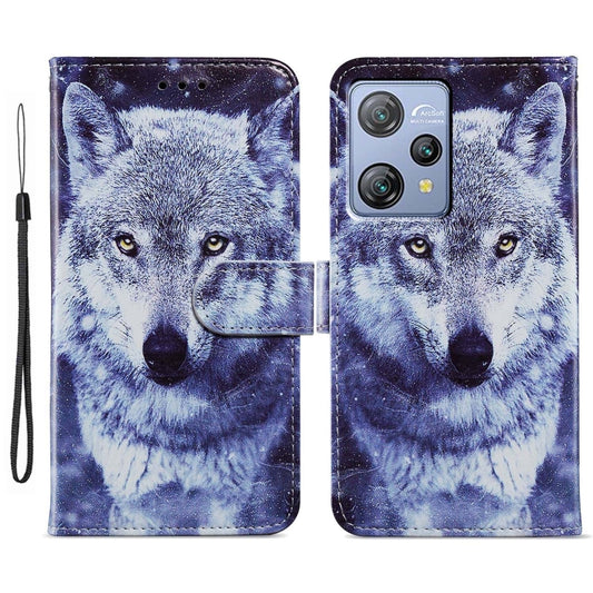 For Blackview A53 Pro Painted Pattern Horizontal Flip Leather Phone Case(White Wolf) - More Brand by buy2fix | Online Shopping UK | buy2fix