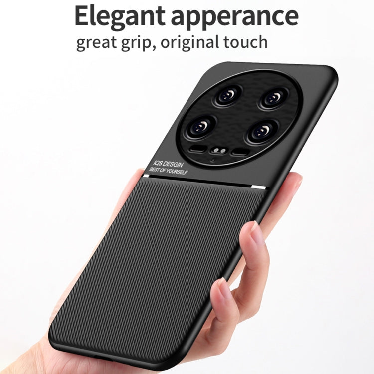 For Xiaomi 14 Ultra Classic Tilt Strip Grain Magnetic Shockproof PC + TPU Phone Case(Black) - 14 Ultra Cases by buy2fix | Online Shopping UK | buy2fix