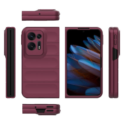 For OPPO Find N2 Magic Shield Fold PC Shockproof Phone Case(Wine Red) - OPPO Cases by buy2fix | Online Shopping UK | buy2fix