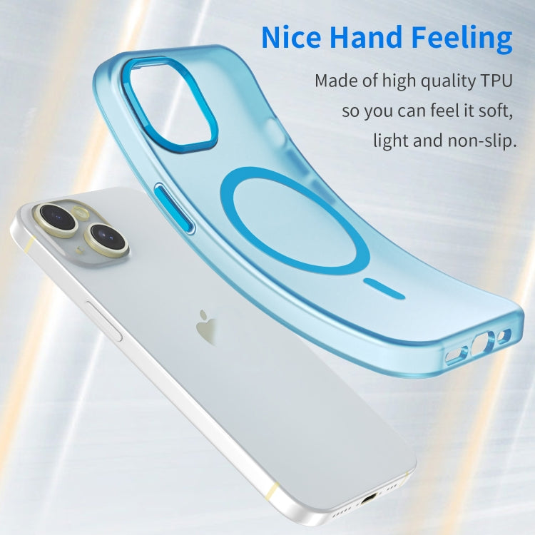 For iPhone 14 Plus MagSafe Frosted Translucent TPU + PC Full Coverage Phone Case(Blue) - iPhone 14 Plus Cases by buy2fix | Online Shopping UK | buy2fix