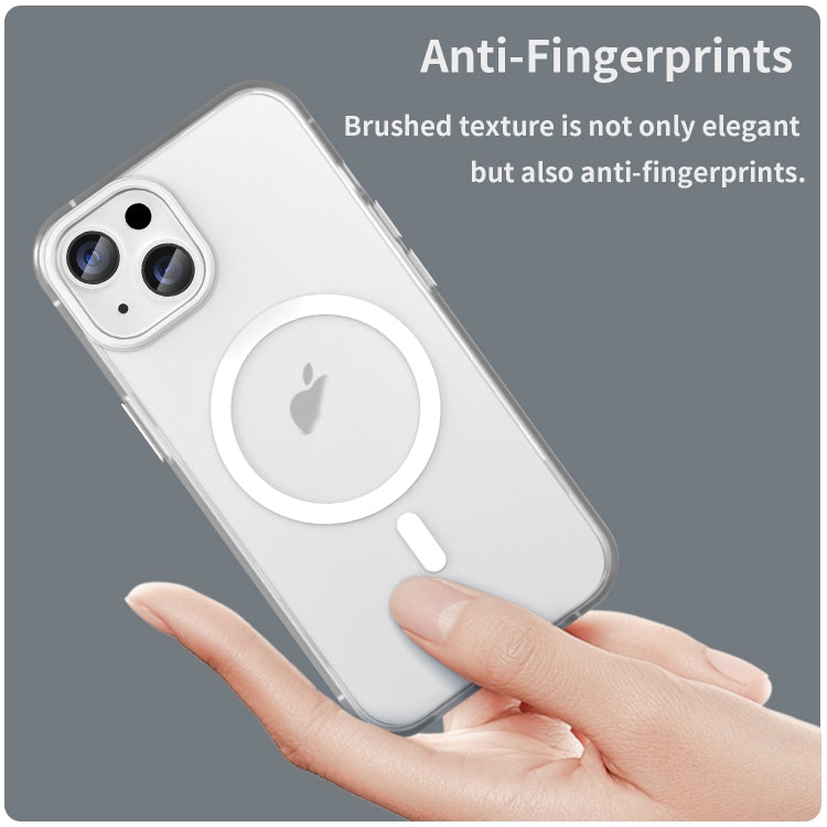 For iPhone 16 MagSafe Frosted Translucent TPU + PC Full Coverage Phone Case(White) - iPhone 16 Cases by buy2fix | Online Shopping UK | buy2fix