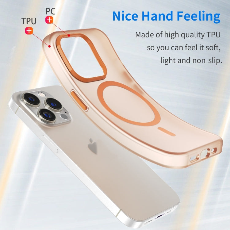 For iPhone 16 Pro MagSafe Frosted Translucent TPU + PC Full Coverage Phone Case(Orange) - iPhone 16 Pro Cases by buy2fix | Online Shopping UK | buy2fix