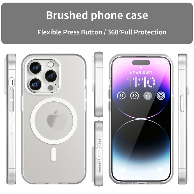 For iPhone 16 Pro Max MagSafe Frosted Translucent TPU + PC Full Coverage Phone Case(White) - iPhone 16 Pro Max Cases by buy2fix | Online Shopping UK | buy2fix