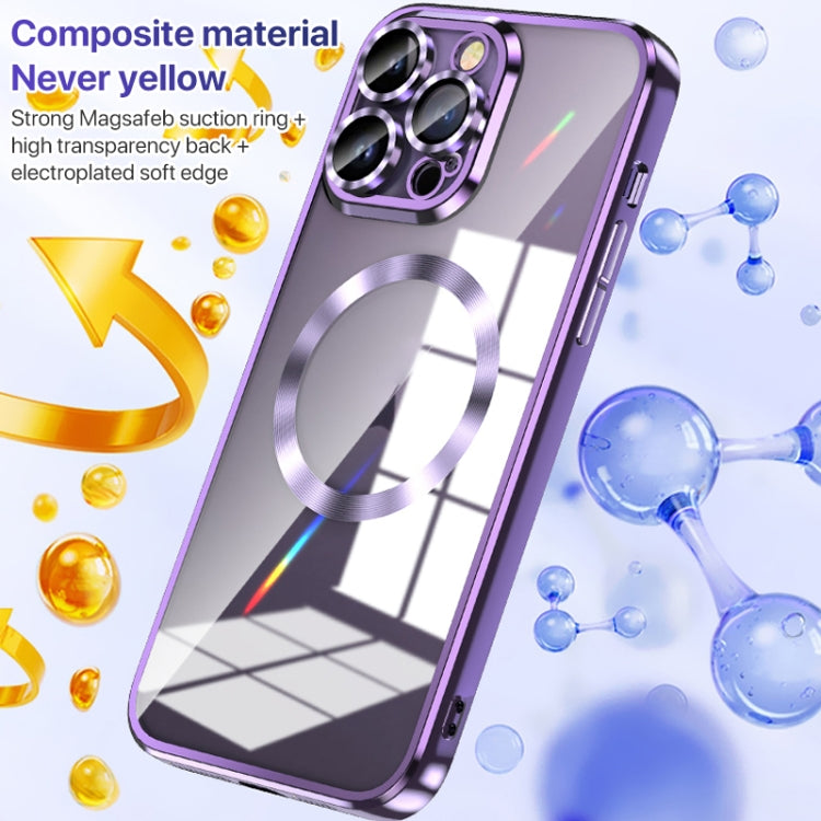 For iPhone 11 MagSafe CD Texture Metal Lens Frame Full Coverage Phone Case(Purple) - iPhone 11 Cases by buy2fix | Online Shopping UK | buy2fix