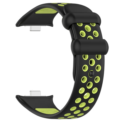 For Redmi Watch 4 Two Color Silicone Sports Watch Band(Black Lime) - Watch Bands by buy2fix | Online Shopping UK | buy2fix