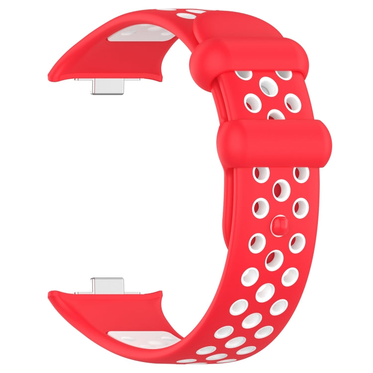 For Redmi Watch 4 Two Color Silicone Sports Watch Band(Red White) - Watch Bands by buy2fix | Online Shopping UK | buy2fix