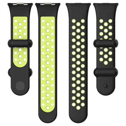 For Redmi Watch 4 Two Color Silicone Sports Watch Band(Black Lime) - Watch Bands by buy2fix | Online Shopping UK | buy2fix