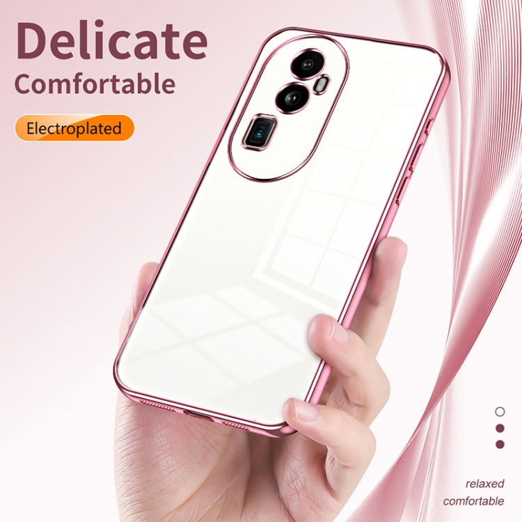 For OPPO Reno10 Pro+ Transparent Plating Fine Hole Phone Case(Transparent) - OPPO Cases by buy2fix | Online Shopping UK | buy2fix