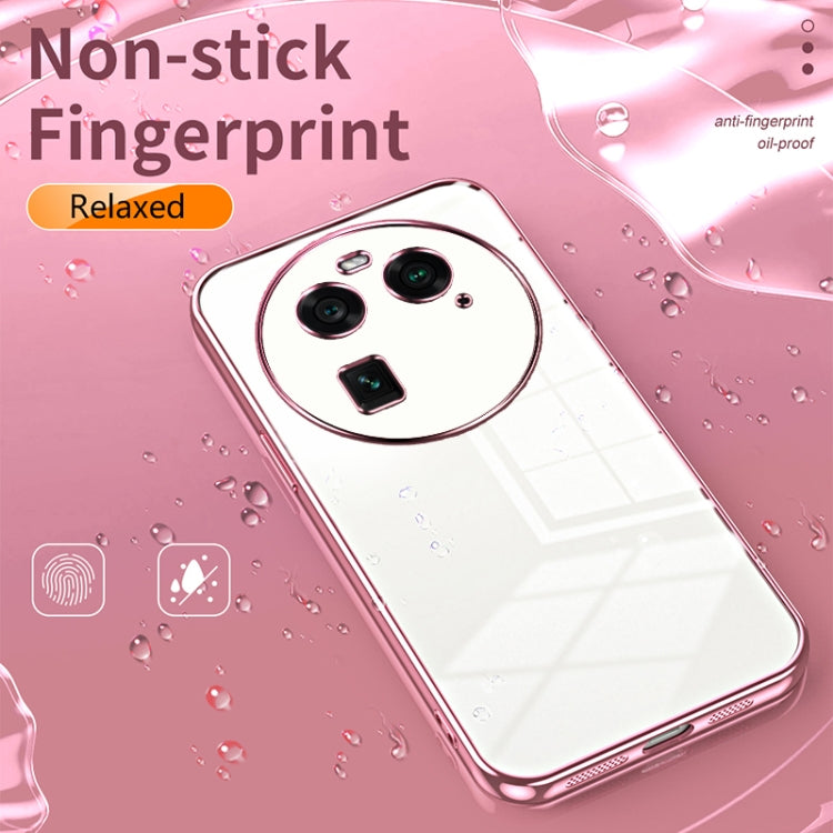 For OPPO Find X6 Transparent Plating Fine Hole Phone Case(Black) - OPPO Cases by buy2fix | Online Shopping UK | buy2fix