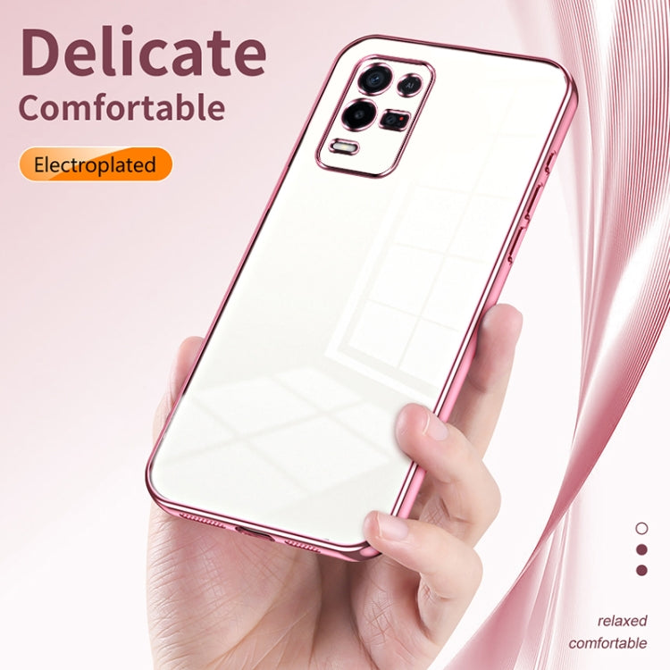 For OPPO K9x Transparent Plating Fine Hole Phone Case(Purple) - OPPO Cases by buy2fix | Online Shopping UK | buy2fix