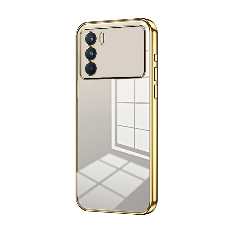For OPPO K9 Pro Transparent Plating Fine Hole Phone Case(Gold) - OPPO Cases by buy2fix | Online Shopping UK | buy2fix