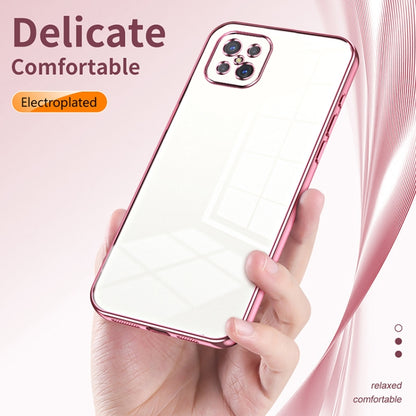 For OPPO A92s / Reno4 Z 5G Transparent Plating Fine Hole Phone Case(Pink) - OPPO Cases by buy2fix | Online Shopping UK | buy2fix