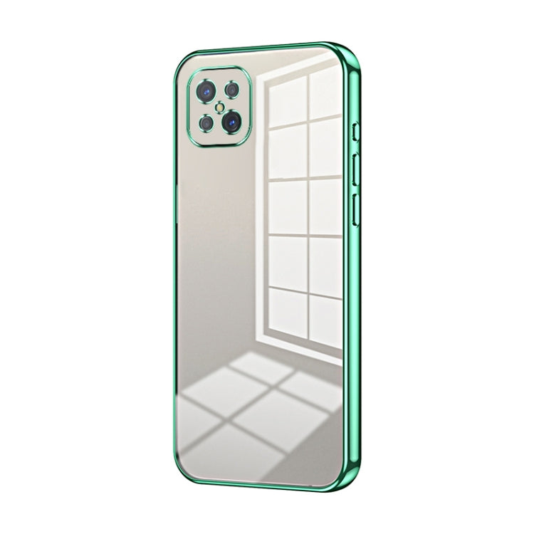 For OPPO A92s / Reno4 Z 5G Transparent Plating Fine Hole Phone Case(Green) - OPPO Cases by buy2fix | Online Shopping UK | buy2fix