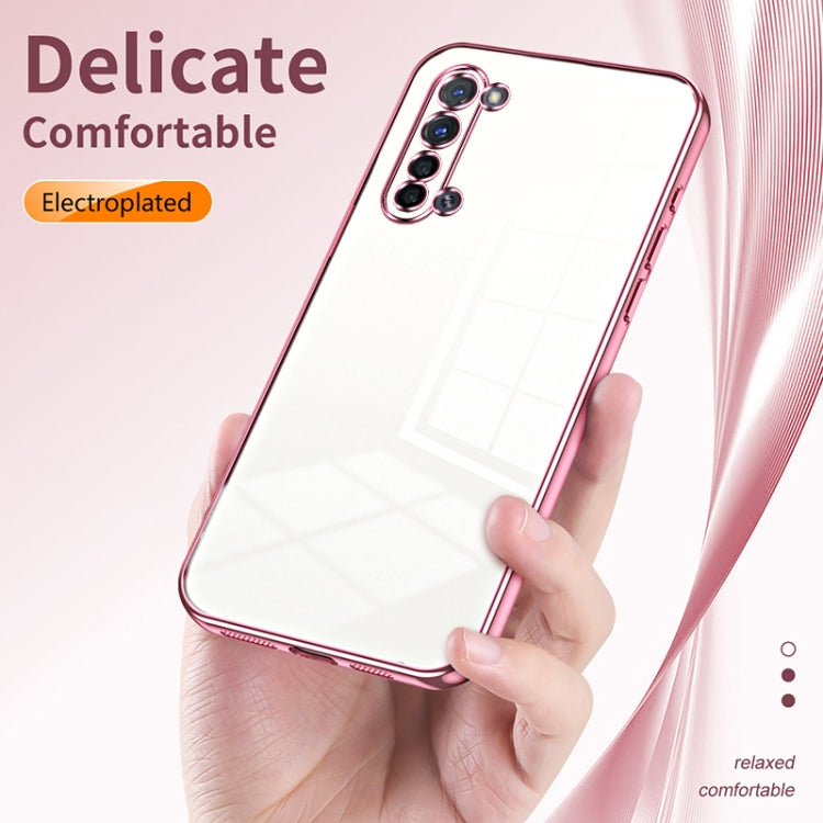 For OPPO Reno3 5G / Find X2 Lite Transparent Plating Fine Hole Phone Case(Pink) - OPPO Cases by buy2fix | Online Shopping UK | buy2fix