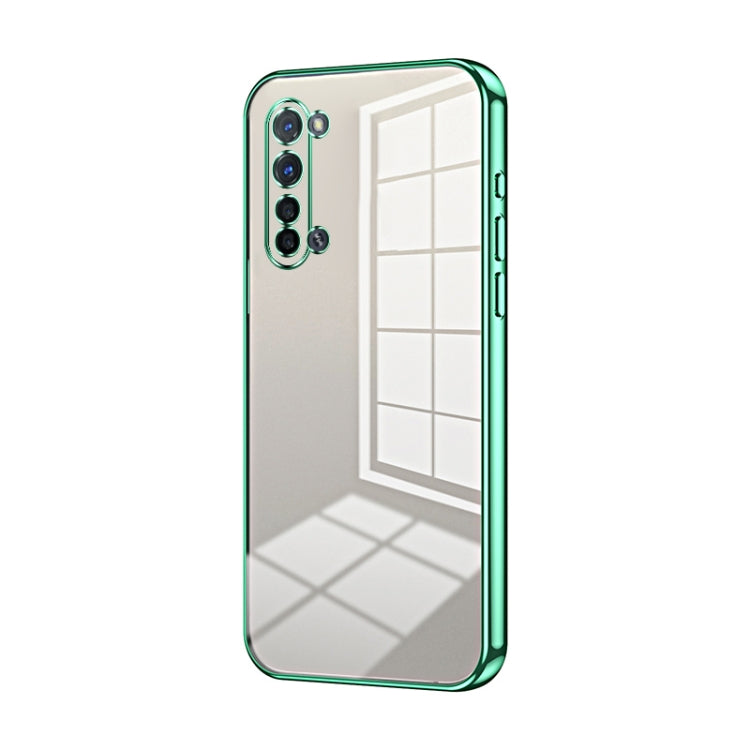 For OPPO Reno3 5G / Find X2 Lite Transparent Plating Fine Hole Phone Case(Green) - OPPO Cases by buy2fix | Online Shopping UK | buy2fix