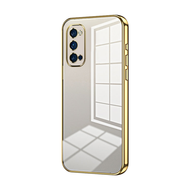 For OPPO Reno4 Pro Transparent Plating Fine Hole Phone Case(Gold) - OPPO Cases by buy2fix | Online Shopping UK | buy2fix