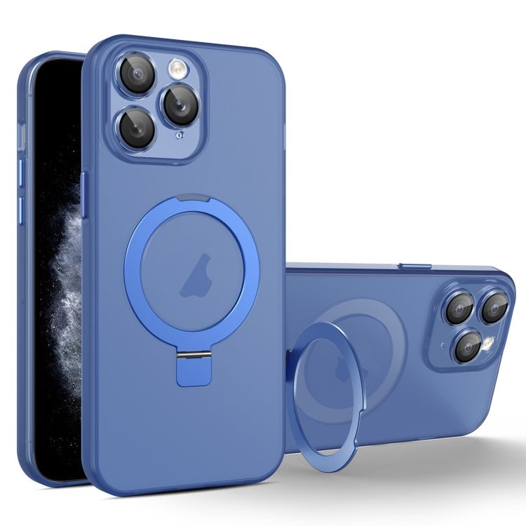 For iPhone 11 Pro Max MagSafe Holder PC Hybrid TPU Phone Case(Blue) - iPhone 11 Pro Max Cases by buy2fix | Online Shopping UK | buy2fix