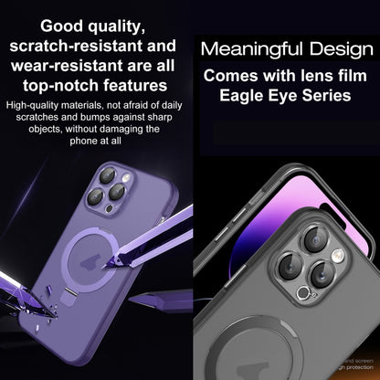 For iPhone 14 MagSafe Holder PC Hybrid TPU Phone Case(Deep Purple) - iPhone 14 Cases by buy2fix | Online Shopping UK | buy2fix