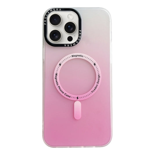 For iPhone 15 Pro Max MagSafe IMD Gradient PC Hybrid TPU Phone Case(Pink) - iPhone 15 Pro Max Cases by buy2fix | Online Shopping UK | buy2fix