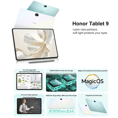 Honor Tablet 9 12.1 inch WiFi, Standard 8GB+256GB, MagicOS 7.2 Snapdragon 6 Gen1 Octa Core 2.2GHz, Not Support Google Play(White) - Huawei by Huawei | Online Shopping UK | buy2fix