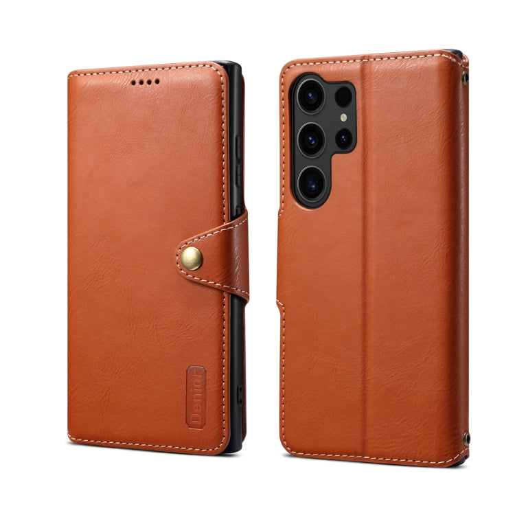 For Samsung Galaxy S24 Ultra 5G Denior Cowhide Texture Wallet Style Leather Phone Case(Brown) - Galaxy S24 Ultra 5G Cases by Denior | Online Shopping UK | buy2fix