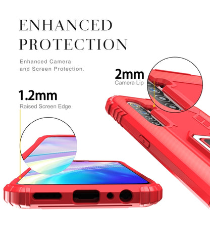 For OPPO Realme X50 & Realme X3 Carbon Fiber Protective Case with 360 Degree Rotating Ring Holder(Red) - Realme Cases by buy2fix | Online Shopping UK | buy2fix