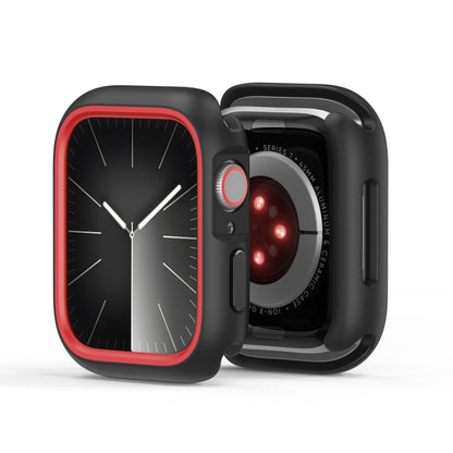 For Apple Watch 9 / 8 / 7 41mm DUX DUCIS Bamo Series Hollow PC + TPU Watch Protective Case(Black+Red) - Watch Cases by DUX DUCIS | Online Shopping UK | buy2fix