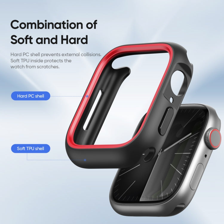 For Apple Watch 9 / 8 / 7 45mm DUX DUCIS Bamo Series Hollow PC + TPU Watch Protective Case(Black+Red) - Watch Cases by DUX DUCIS | Online Shopping UK | buy2fix