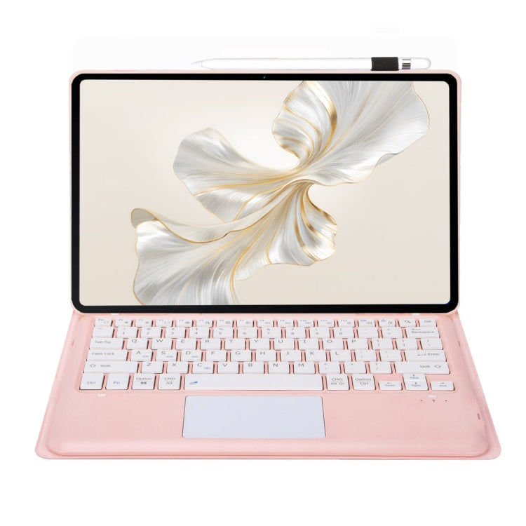 For Honor Pad 9 AH19-A TPU Ultra-thin Detachable Bluetooth Keyboard Tablet Leather Case with Touchpad(Pink) - Huawei Keyboard by buy2fix | Online Shopping UK | buy2fix