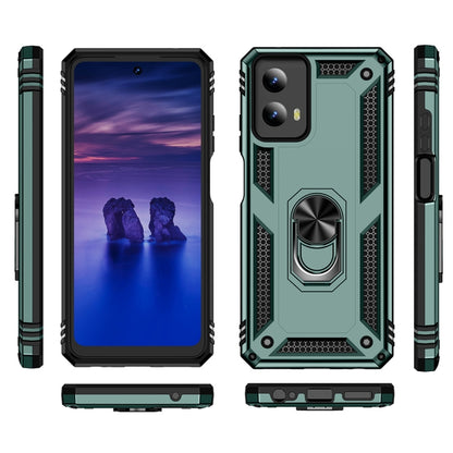 For Motorola Moto G Play 5G 2024 Shockproof TPU + PC Phone Case with Holder(Dark Green) - Motorola Cases by buy2fix | Online Shopping UK | buy2fix