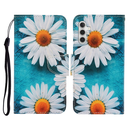 For Samsung Galaxy A55 Colored Drawing Pattern Flip Leather Phone Case(Daisy) - Galaxy Phone Cases by buy2fix | Online Shopping UK | buy2fix