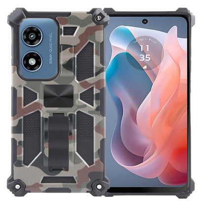 For Motorola Moto G 5G 2024 Camouflage Armor Kickstand TPU + PC Magnetic Phone Case(Army Green) - Motorola Cases by buy2fix | Online Shopping UK | buy2fix