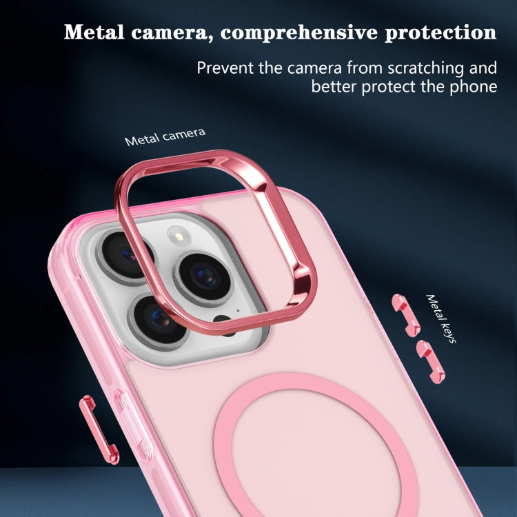 For iPhone 15 Plus Electroplated IMD Magsafe PC Hybrid TPU Phone Case(Pink) - iPhone 15 Plus Cases by buy2fix | Online Shopping UK | buy2fix