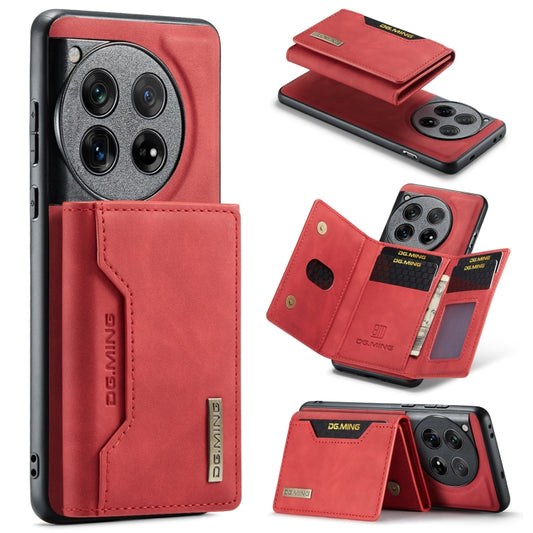 For OnePlus 12 DG.MING M2 Series 3-Fold Multi Card Bag + Magnetic Phone Case(Red) - OnePlus Cases by DG.MING | Online Shopping UK | buy2fix