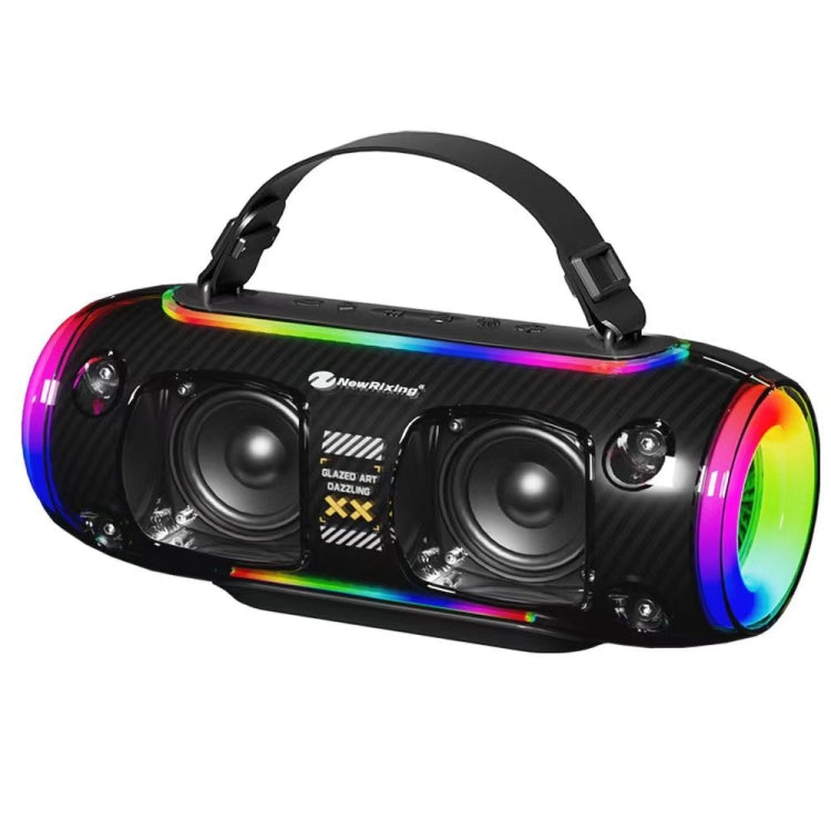 New Rixing NR8806 Portable Outdoor Wireless Bluetooth Speaker RGB Colorful Subwoofer, Style:Without Mic(Black) - Desktop Speaker by NewRixing | Online Shopping UK | buy2fix