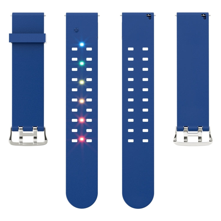 For Apple Watch SE 2022 44mm Luminous Colorful Light Silicone Watch Band(Blue) - Watch Bands by buy2fix | Online Shopping UK | buy2fix