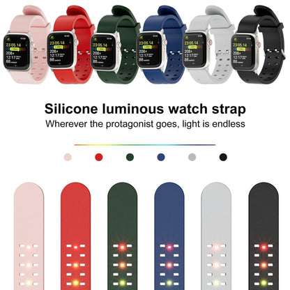 For Apple Watch 38mm Luminous Colorful Light Silicone Watch Band(Blue) - Watch Bands by buy2fix | Online Shopping UK | buy2fix