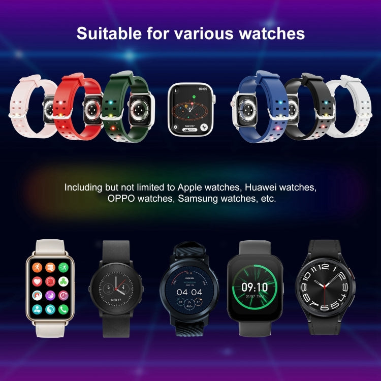 For Apple Watch Series 8 45mm Luminous Colorful Light Silicone Watch Band(Black) - Watch Bands by buy2fix | Online Shopping UK | buy2fix