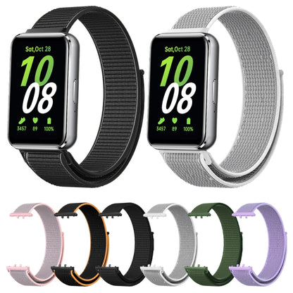 For Samsung Galaxy Fit 3 Woven Nylon Loop Watch Band(Grey White) - Watch Bands by buy2fix | Online Shopping UK | buy2fix